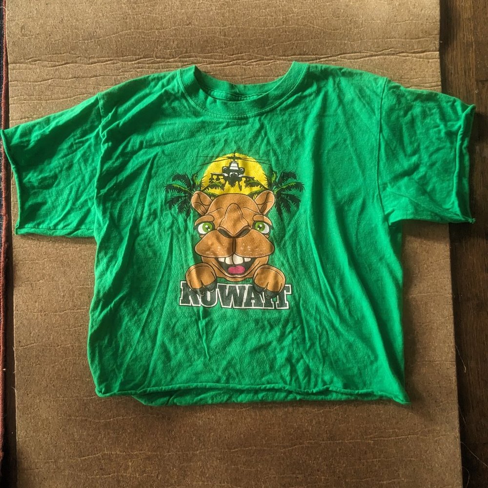 Cropped Kuwait Camel T, Size Small